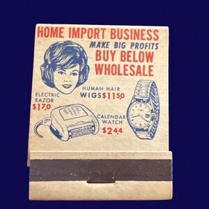 Vintage “Home Import Business” Unstruck Matchbook